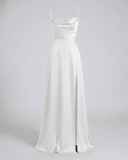 Damen Maxi Abendkleid Hochschlitz