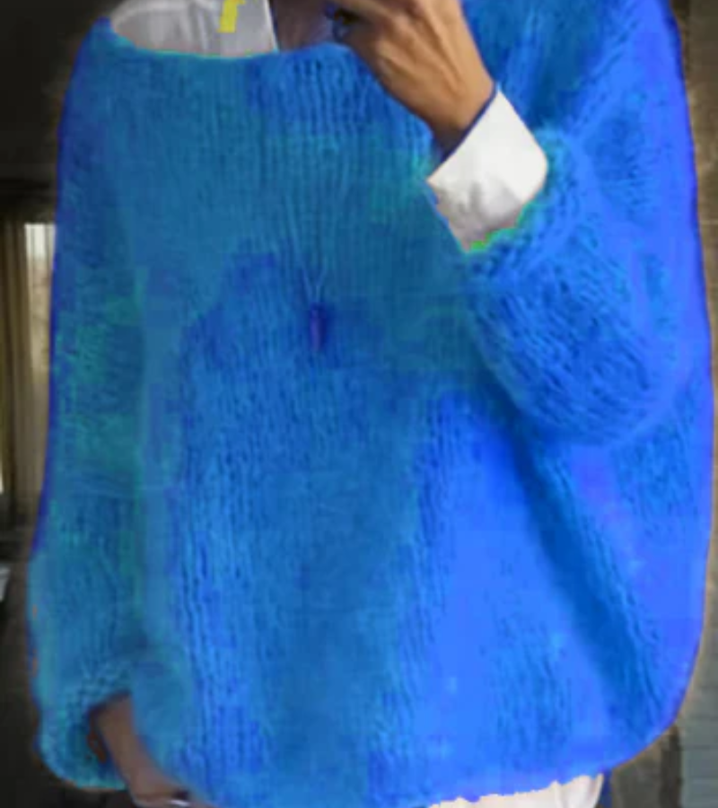 Damen Oversize Strickpullover Lang