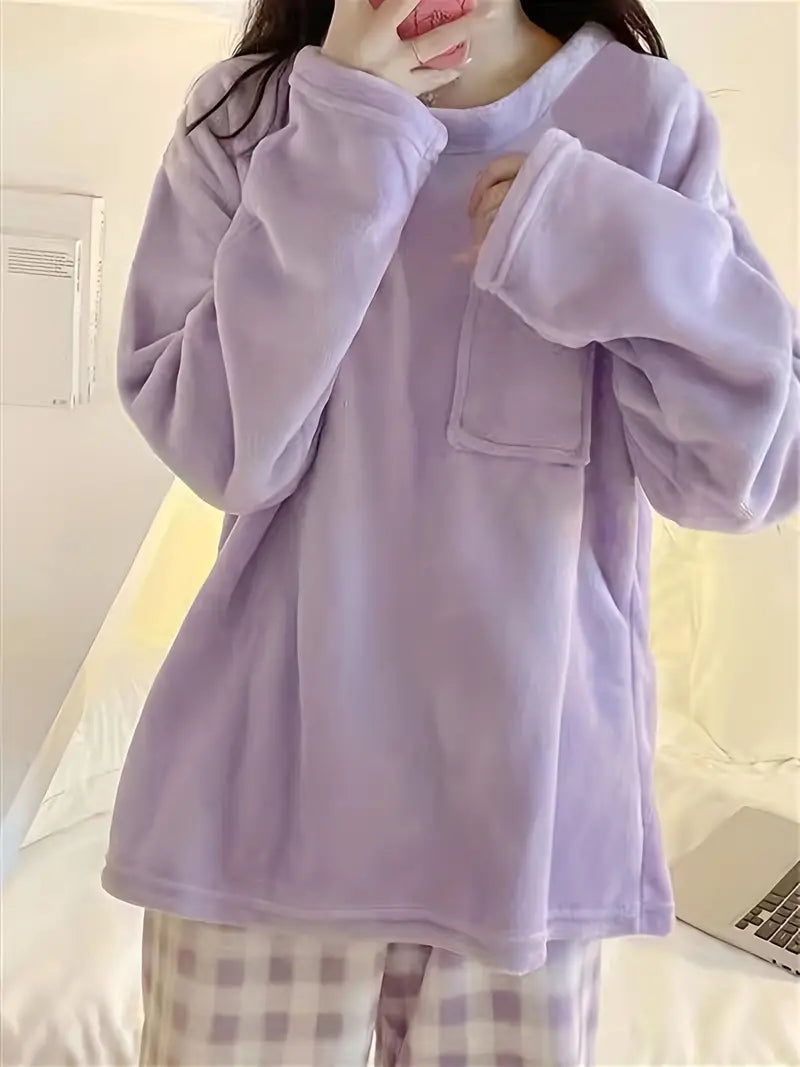 Damen Pyjama Set Warm Weich