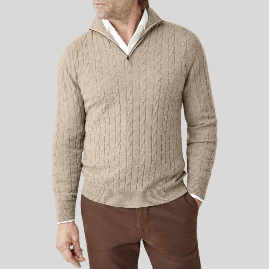 Norvielle Herren Pullover Reißverschluss Hochwertig