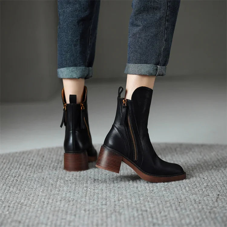Damen Stiefeletten Hoch Elegant