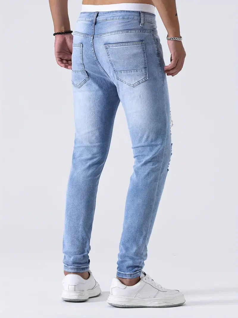 Zayden Zerrissene Jeans | Trendige Slim Fit Jeans für Männer-Chaps Herrenmode