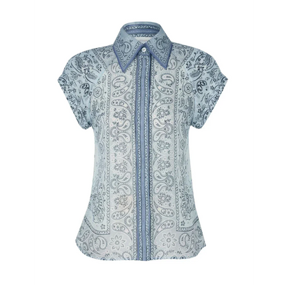 Damen Zweiteiler Paisley Bluse Maxi Rock Elegant