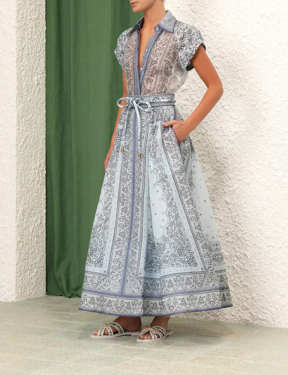 Damen Zweiteiler Paisley Bluse Maxi Rock Elegant