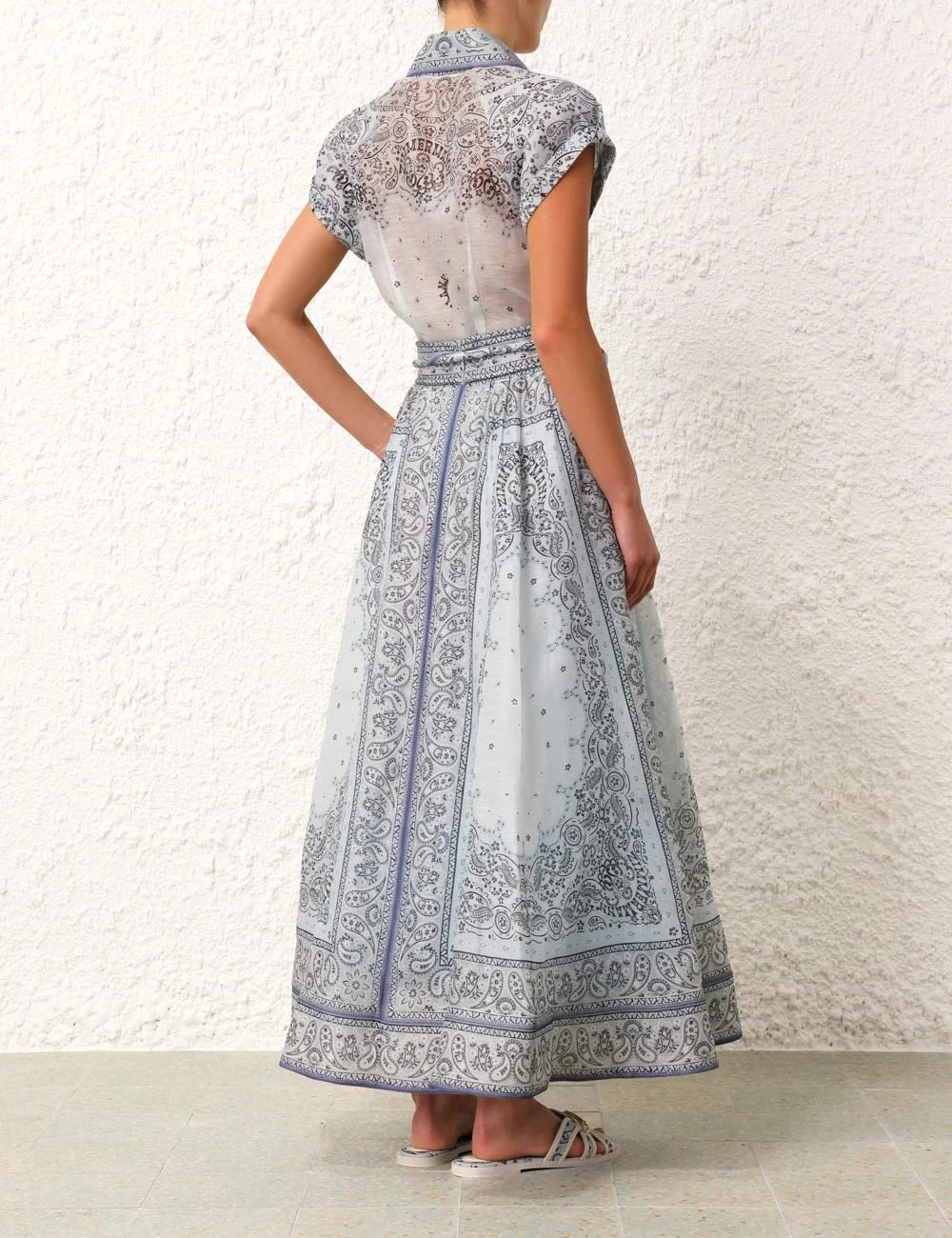 Damen Zweiteiler Paisley Bluse Maxi Rock Elegant
