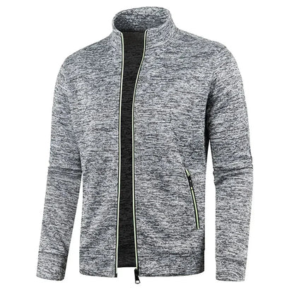 Zip Cardigan | Langarm | Atmungsaktiv | Reißverschlussjacke | Herrenbekleidung-Hellgrau-S-Chaps Herrenmode