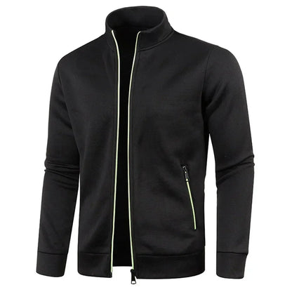 Herren Langarmcardigan Atmungsaktiv Reißverschluss Schwarz - Norvielle