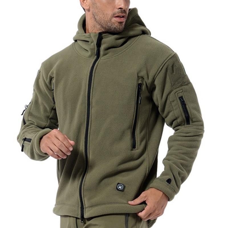Herren Fleecejacke Warm Vollreißverschluss Grau - Norvielle