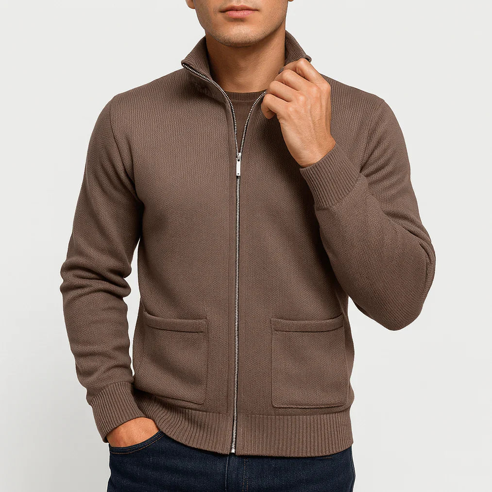 Herren Strickjacke Mit Taschen Zip-Up Cardigan - Norvielle