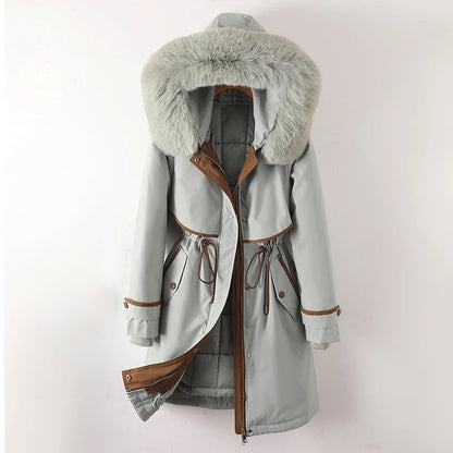 Damen Winterjacke Lang mit Kapuze Warm