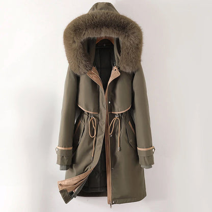 Damen Winterjacke Lang mit Kapuze Warm - Norvielle