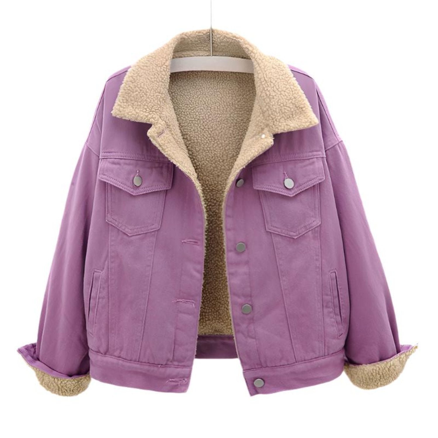 Damen Winterjacke mit Knöpfen Schwarz - Norvielle