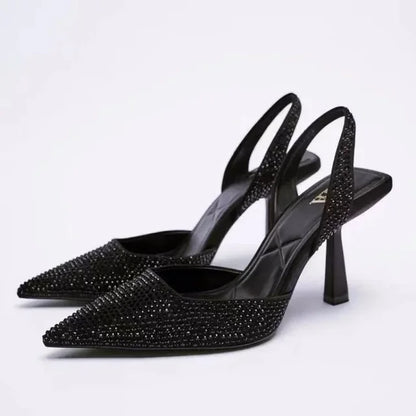 Damen Slingback Pumps mit Funkelakzenten - Norvielle