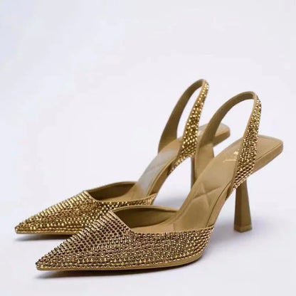 Damen Slingback Pumps mit Funkelakzenten