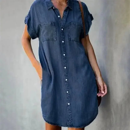 Norvielle Damen Denim Kleid Sommerblume