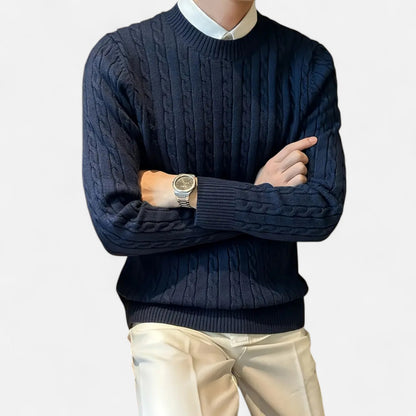 Herren Zopfmuster Strickpullover Langarm Klassisch - Norvielle