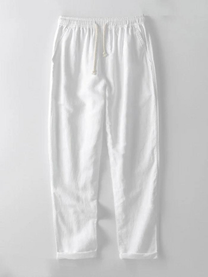 Zweiteiler | Kurzarm | Knopfleiste | Leinenkleidung | Leinenhose für Herren-Chaps Herrenmode