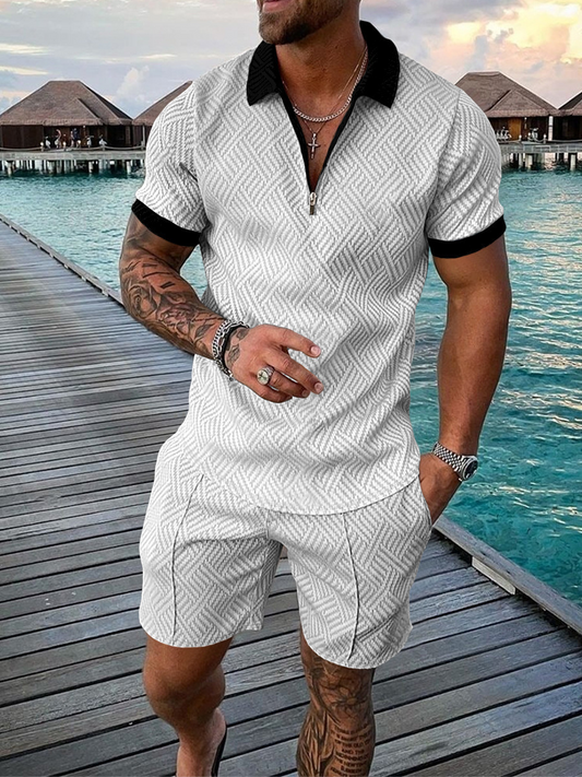 Herren Polohemd Shorts Set Sommer Zweiteiler - Norvielle