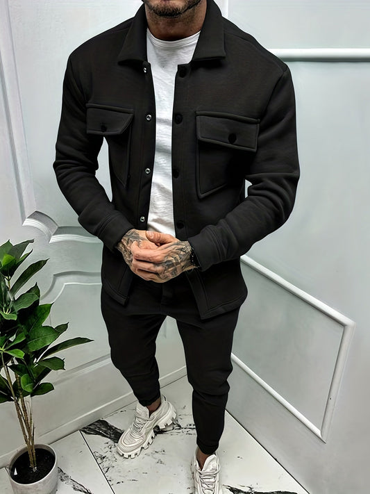 Herren 2-teiliges Set Überhemd Slim Fit Jogger - Norvielle