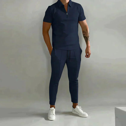 Herren Kurzarm Poloshirt Set Baumwolle Weiß - Norvielle