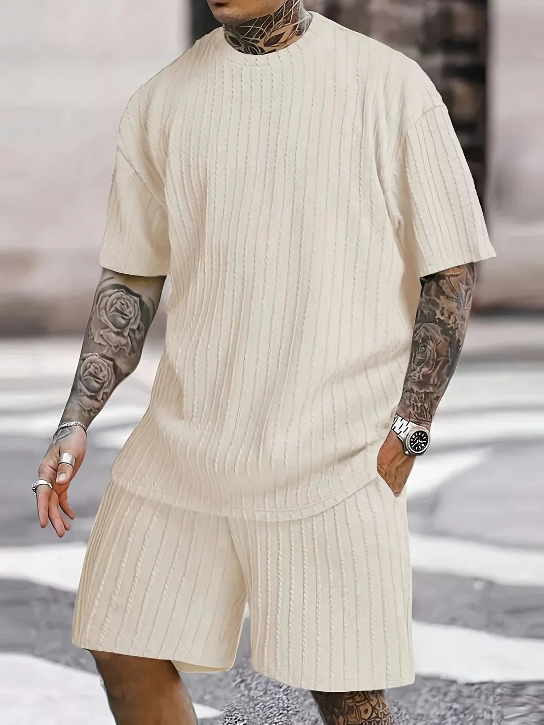 Männer Sommer-Set Kurzärmeliges T-Shirt und Shorts - Norvielle