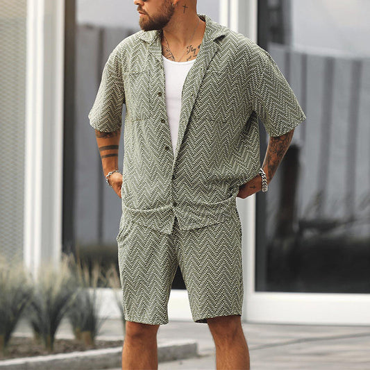 Herren Kurzarmhemd und Shorts Set Sommer - Norvielle