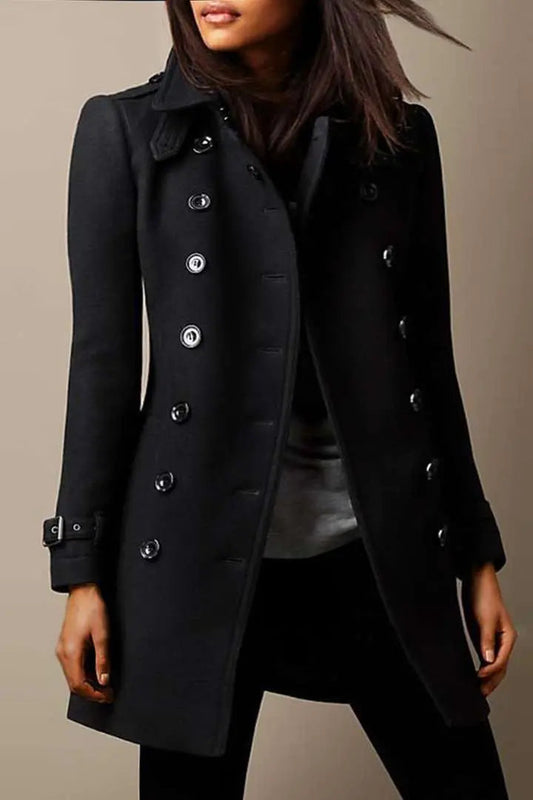 Adelina Damen Trenchcoat Lang Elegantes Design - Norvielle