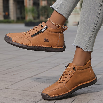 Damen Bequeme Schnürschuhe Reißverschluss