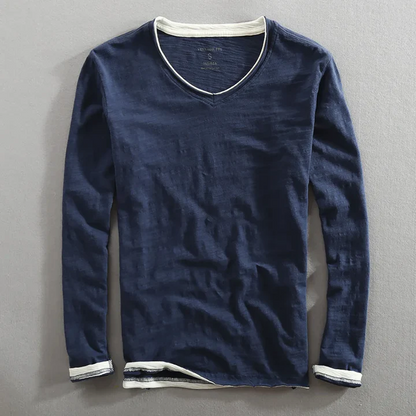 Langarm Baumwollhemd für Herren - Norvielle