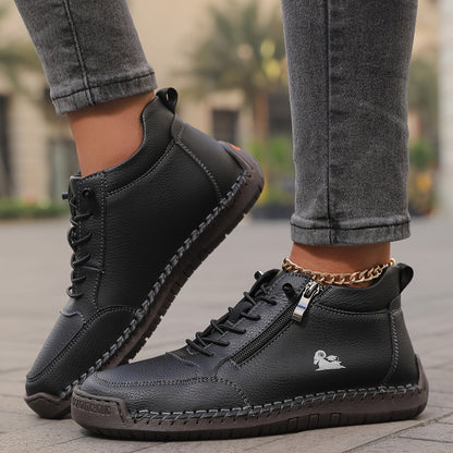 Damen Bequeme Schnürschuhe Reißverschluss