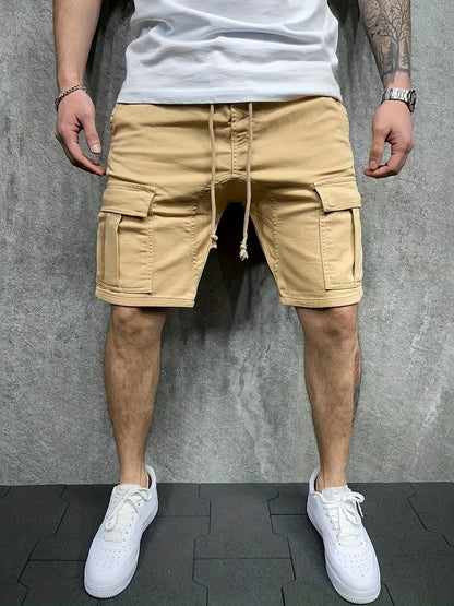 Herren Cargo Shorts mit Kordelzug und Utility Taschen