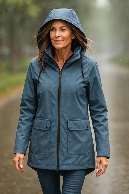 Aryln Damen Wasserdichte Regenjacke