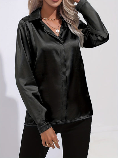 Damen Satin Bluse Elegantes Design