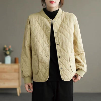 Damen Steppjacke Knopfleiste Taschen Noemi
