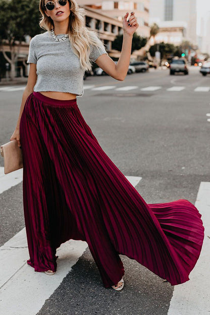 Norvielle Damen Maxi Rock Plissiert für Eternity