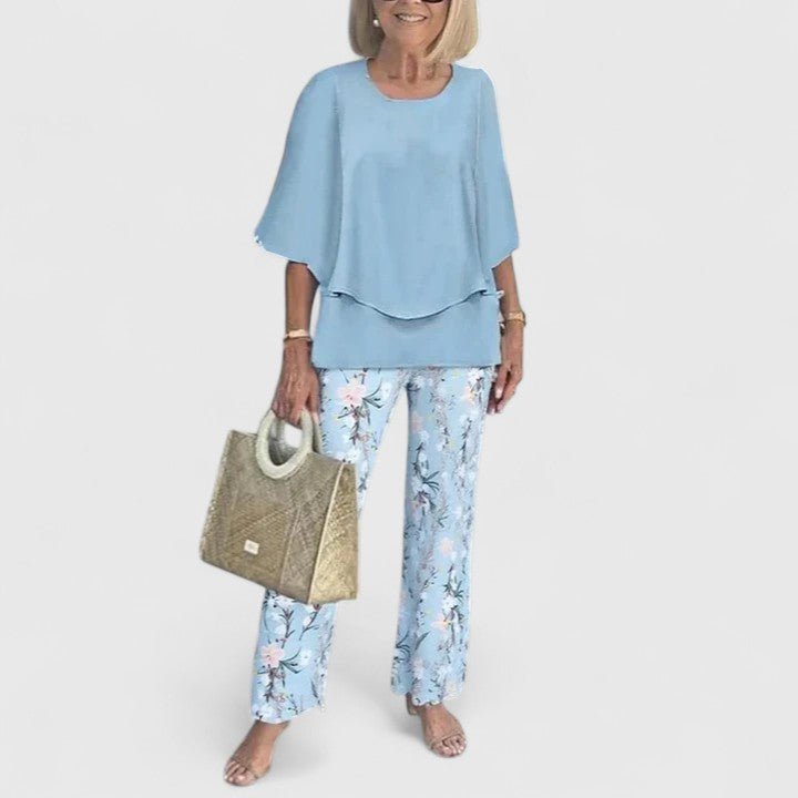 Damen Zweiteiler Hosen Set Bedruckt