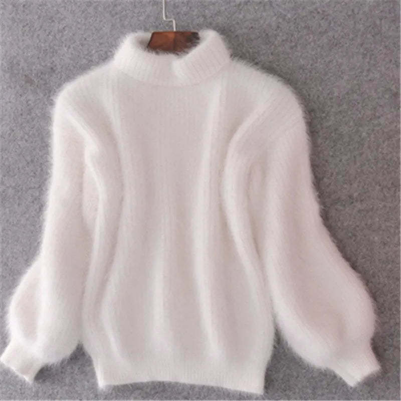 Norvielle Damen Strickpullover Kaschmirgefühl Hochkragen
