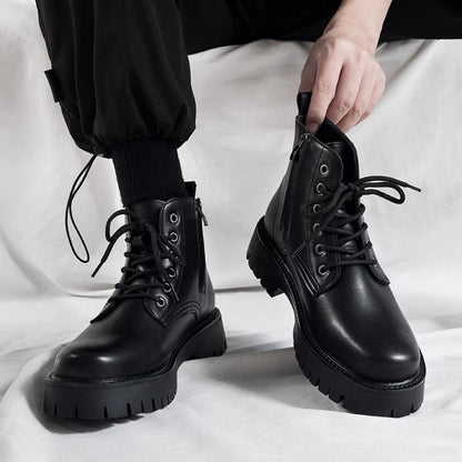 Herren Leder-Schnürstiefeletten