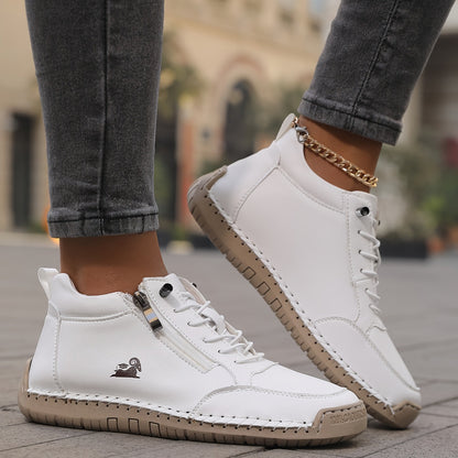 Damen Bequeme Schnürschuhe Reißverschluss