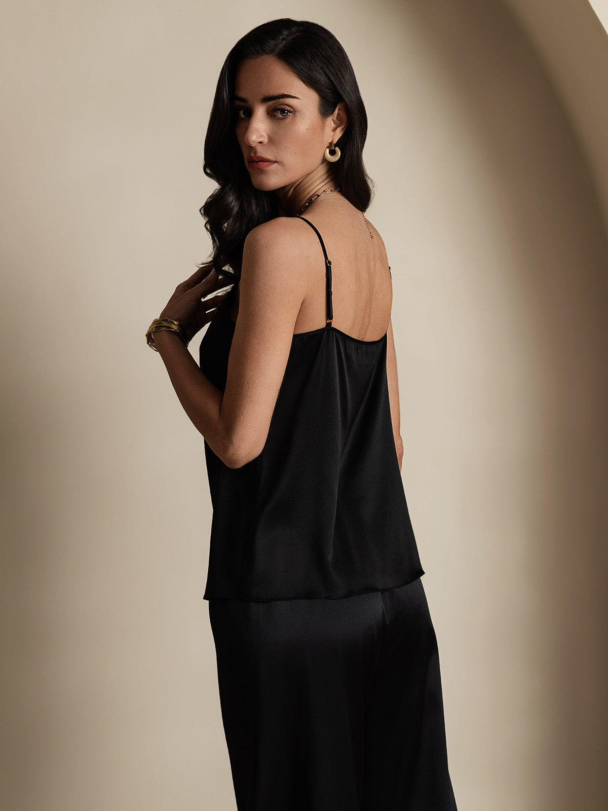 Norvielle Damen Seiden-Camisole Spaghettiträger