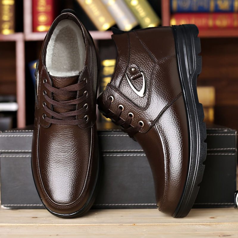 Herren Business Winterschuhe High- Leder Schnürung