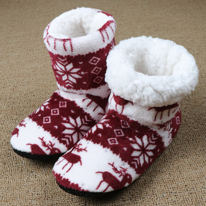 Weihnachtliche Damen Hausschuhe Korallenfleece Warm