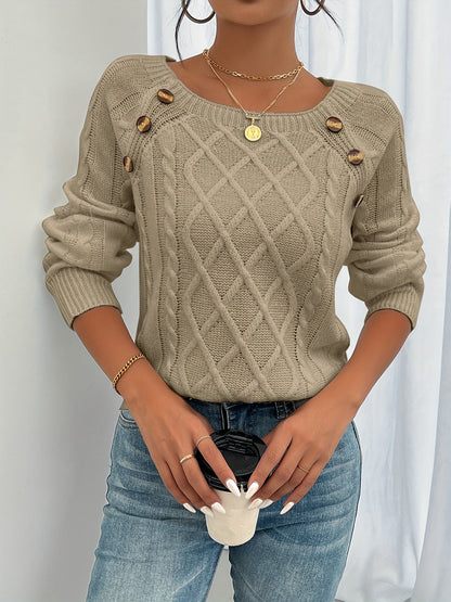 Norvielle Damen Pullover Rundhalsausschnitt Casual
