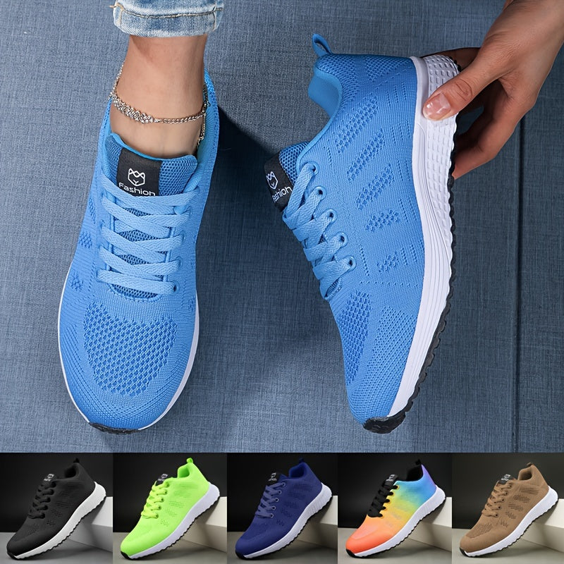 Damen Laufschuhe Atmungsaktives Mesh Leicht Schnürsneaker