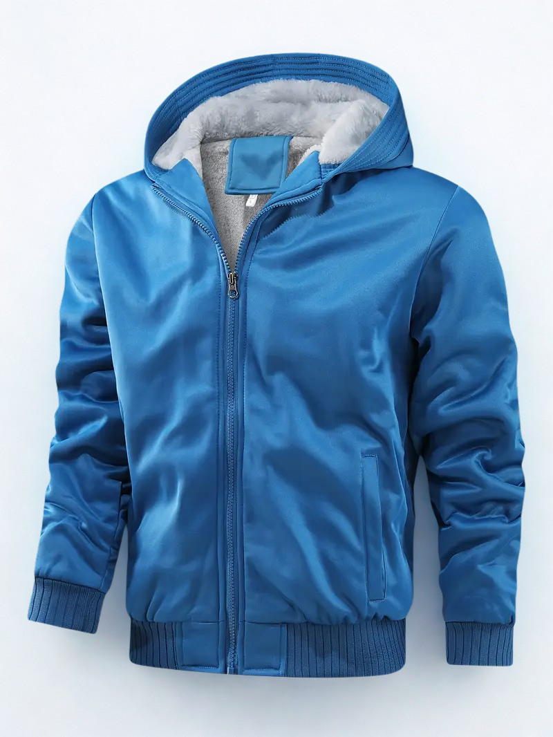 Herren Kapuzenjacke Fleece gefüttert Uni-