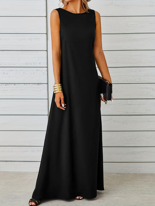 Lässiges Damenkleid aus Leinen für Frühling Sommer - Norvielle