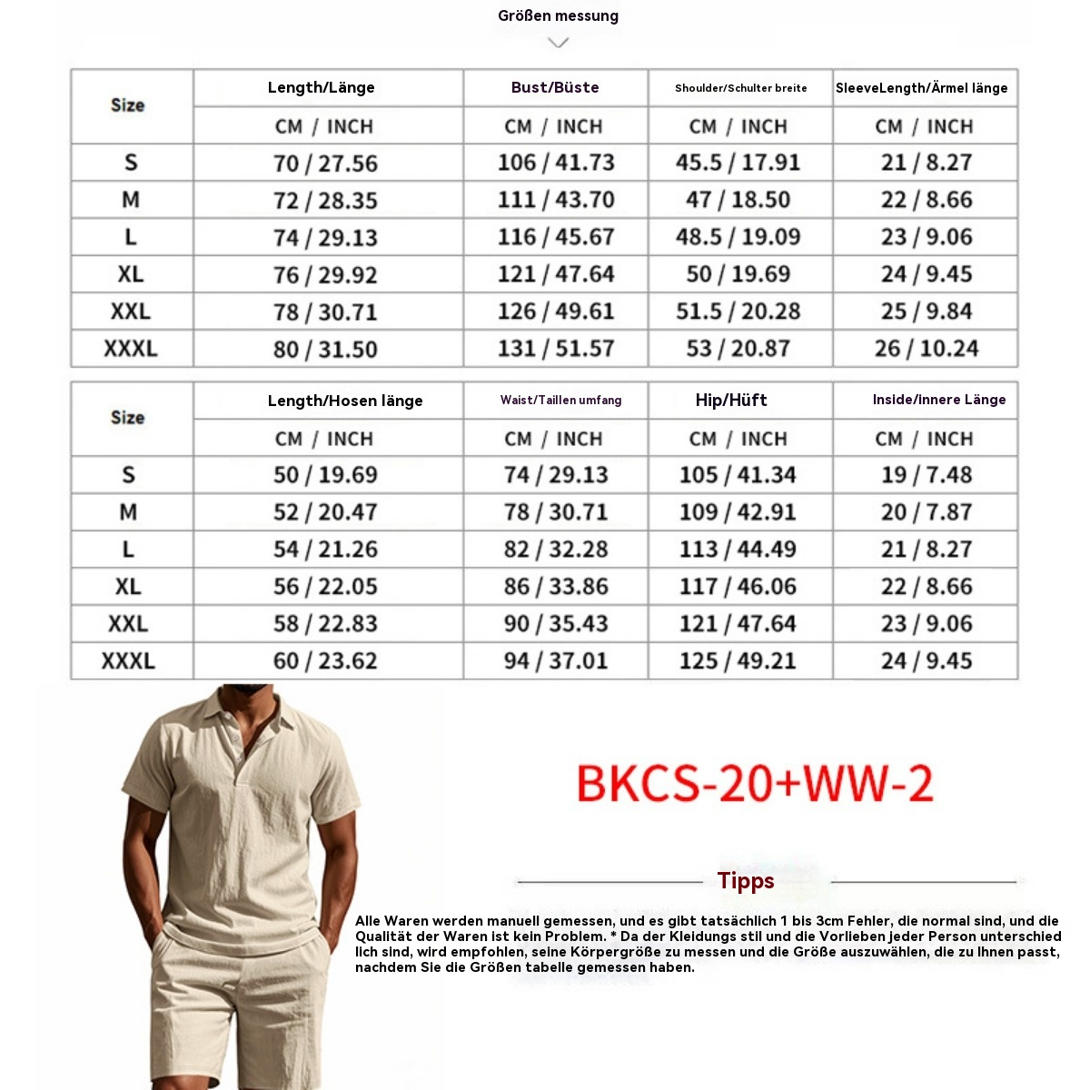 Norvielle Damen Kurzärmliges Poloshirt und Shorts Strandanzug