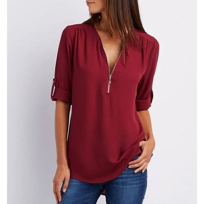 Norvielle Damen Bluse Lockere Stil