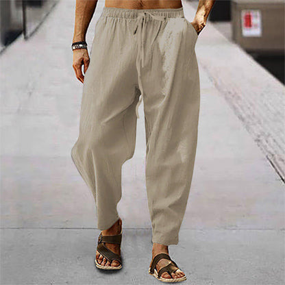 Herren Strandhose Leichter Stoff Beige
