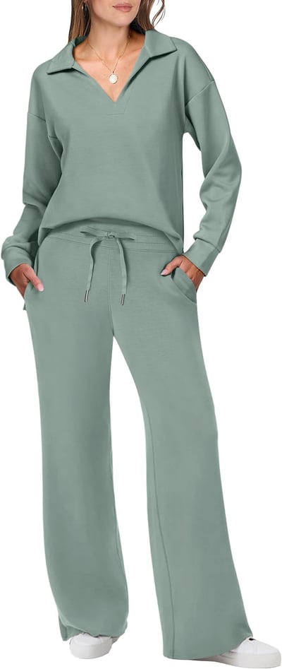 Damen Jogginganzug Set Pullover und Hose